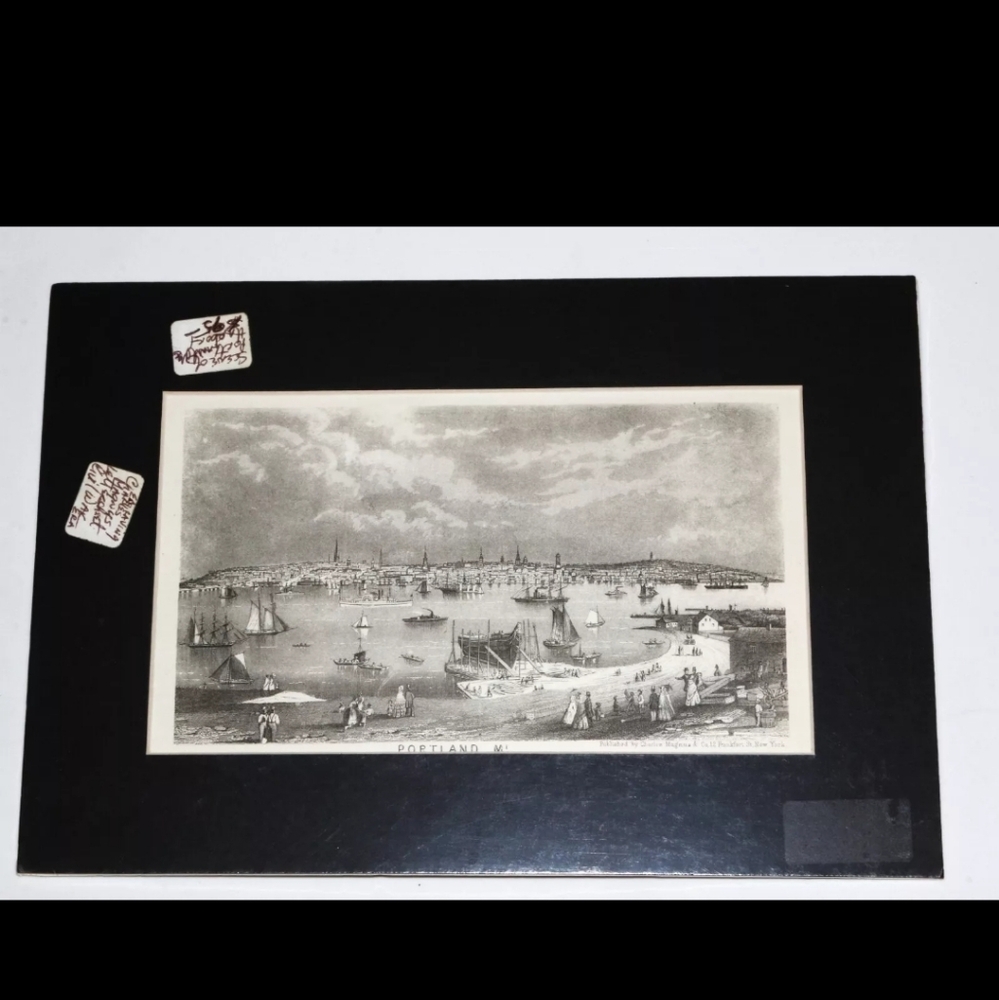 Charles magnus portland, ME harbor engraving